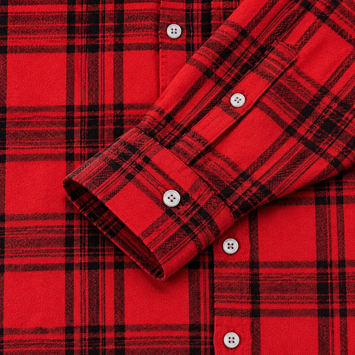 Men's Shirt - Plaid Long-Sleeved Shirt - Classic Ruffled Check Patterned Casual Cotton Men's Clothing Casual Export Shirt