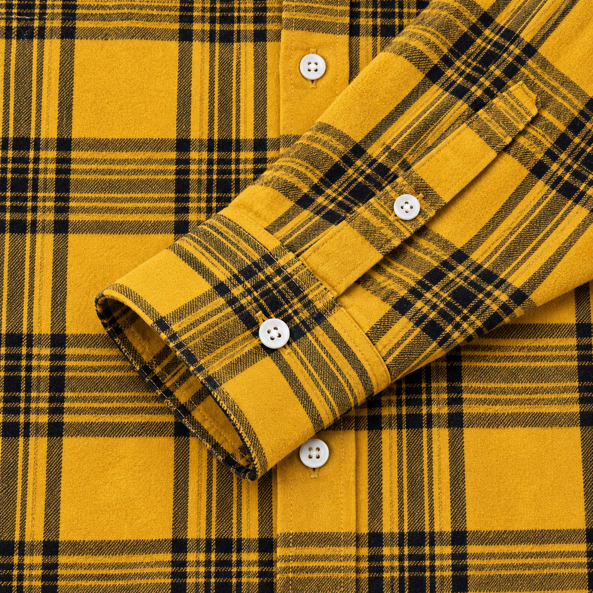 Men's Shirt - Plaid Long-Sleeved Shirt - Classic Ruffled Check Patterned Casual Cotton Men's Clothing Casual Export Shirt