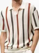 Vintage Vertical Stripe Knit Polo Shirt