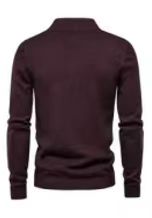 Burgundy Mock Neck Long Sleeve Knit Sweater