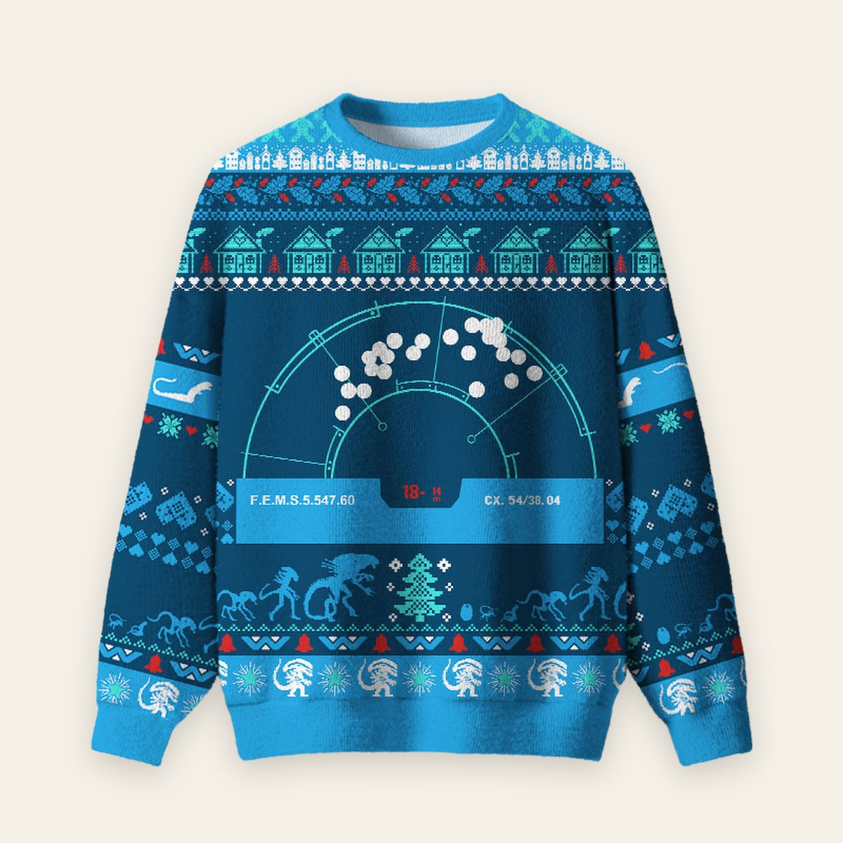 Alien Invasion Ugly Christmas Fuzzy Fleece Sweatshirt