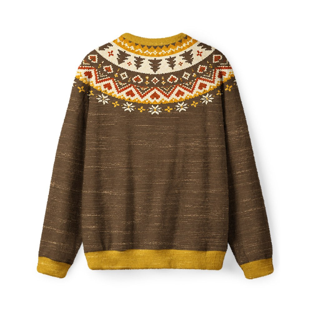 Vintage 1970s Golden Pine Christmas Sweater - back