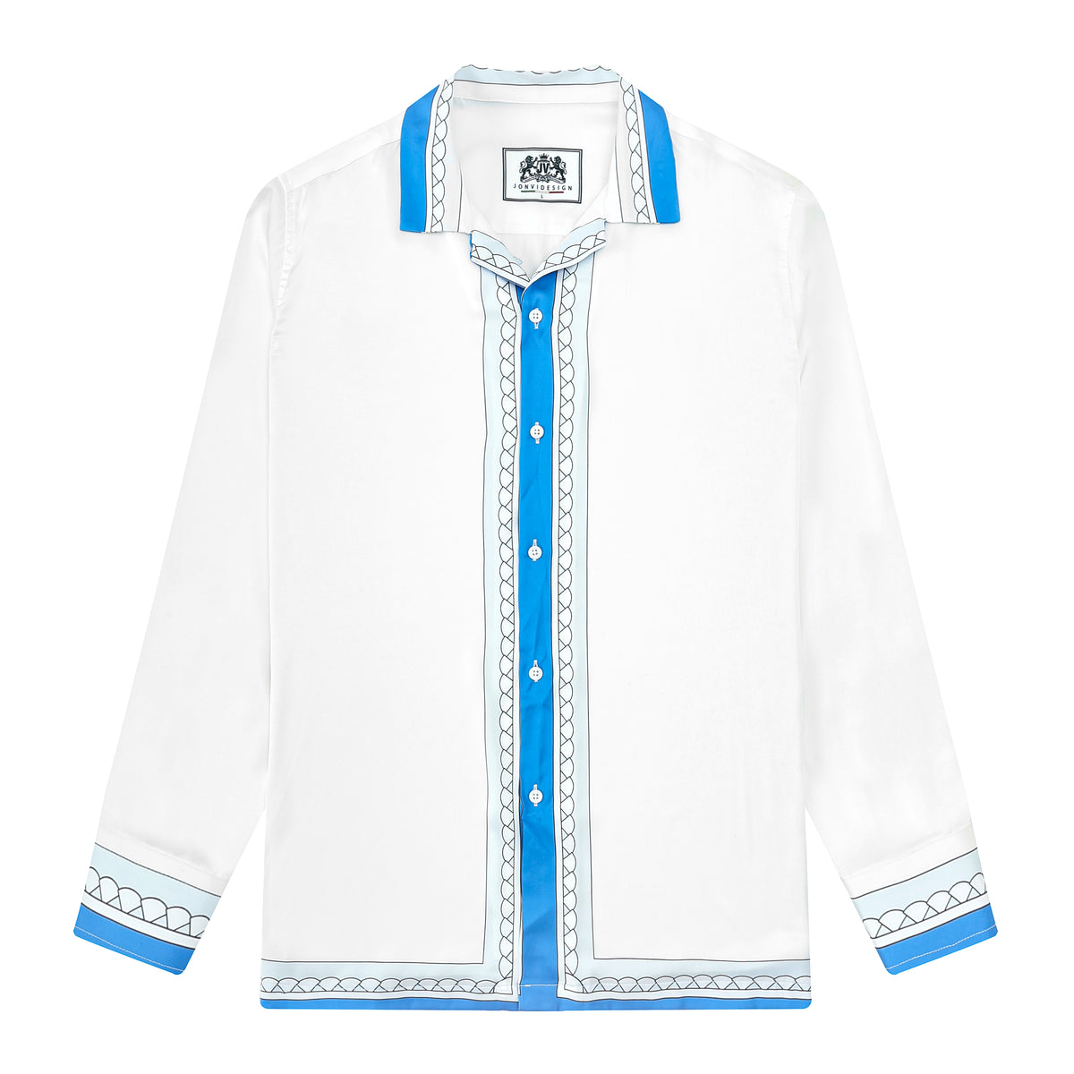 Palace Pattern Camp Collar Long Sleeve Shirt