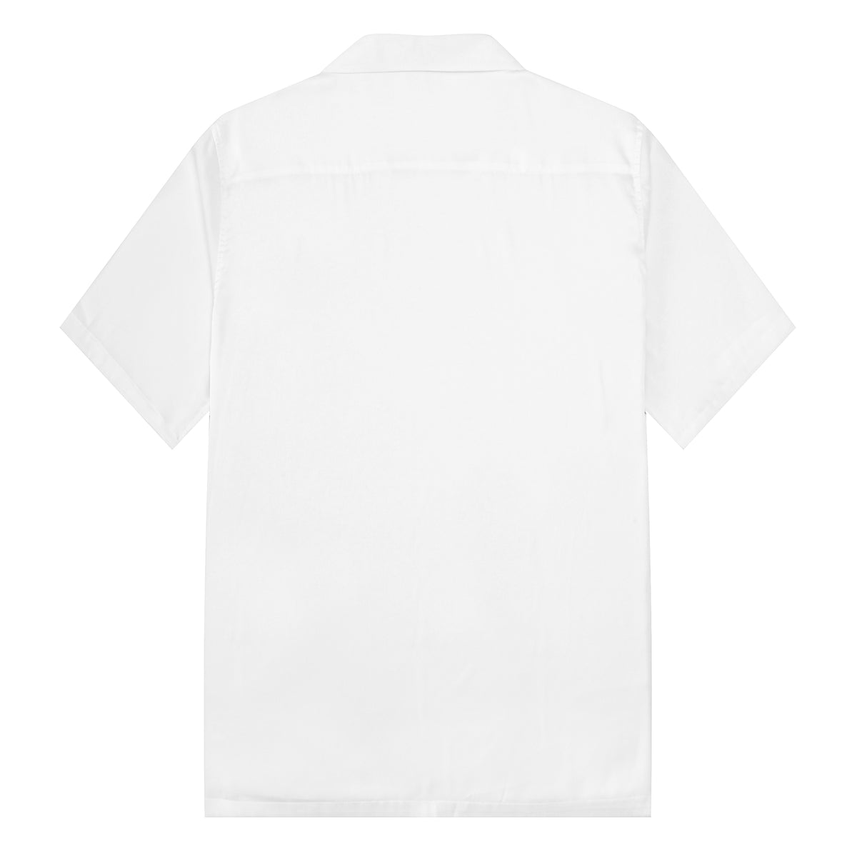 Cat Print Camp Collar Short Sleeve Shirt Simple White Style