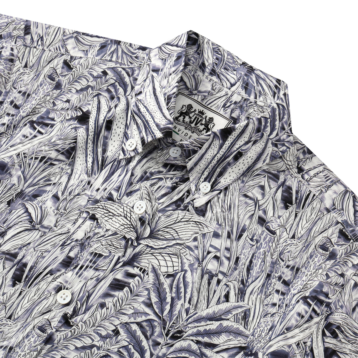 Aloha Palm Tree Pattern Button Short Sleeve Shirt