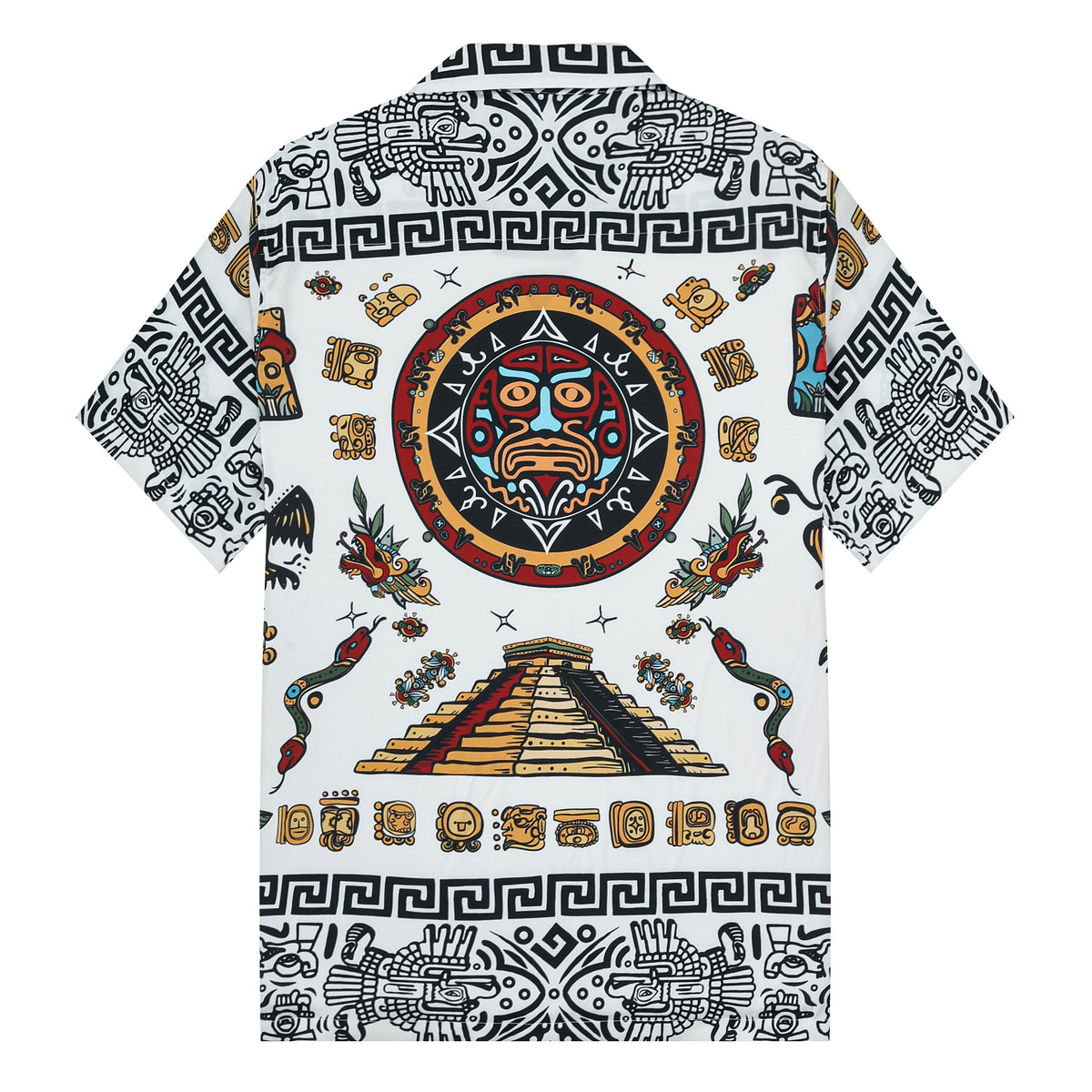 Exotic Pyramid Pattern Camp Collar Casual Shirt for Men