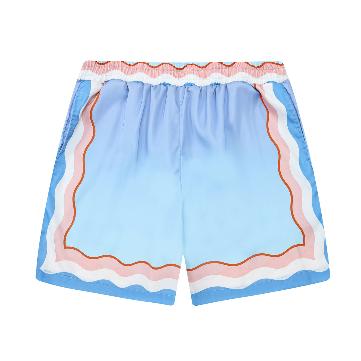 Angel Sun Pattern Gradient Color Waistband Shorts