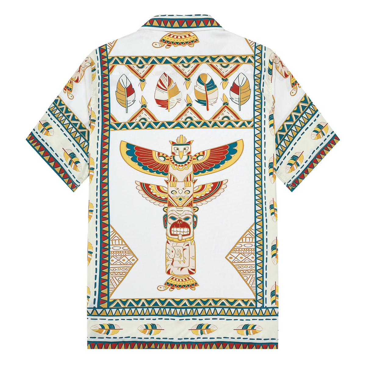 Egyptian Totem Pattern Camp Collar Casual Shirt for Men