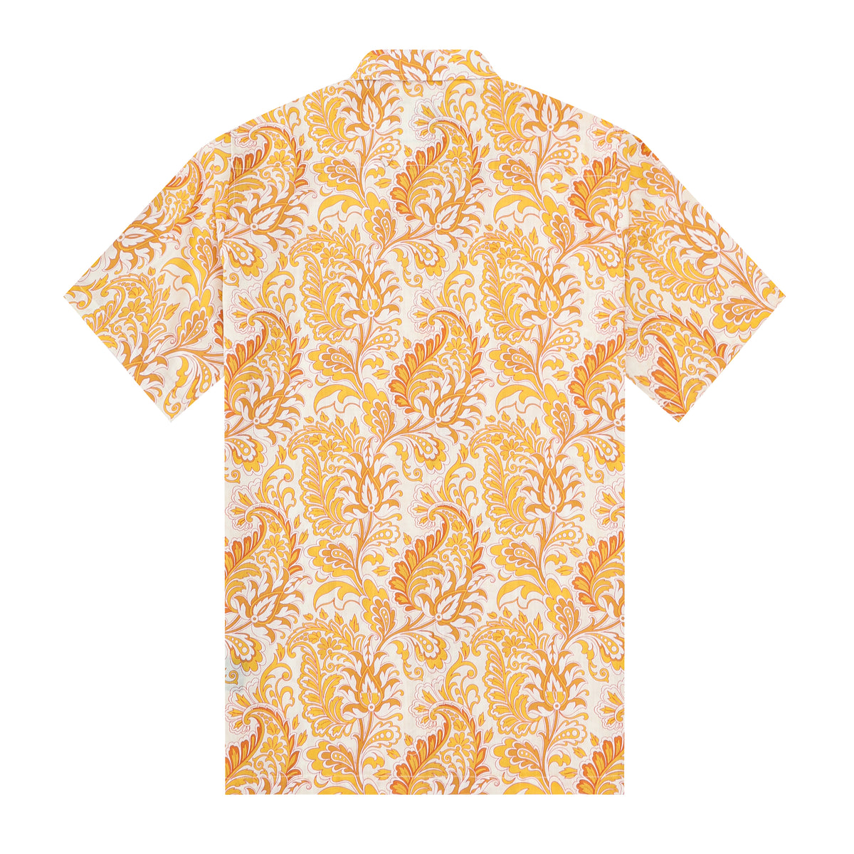 Yellow Floral Pattern Short Sleeve Sports Shirt