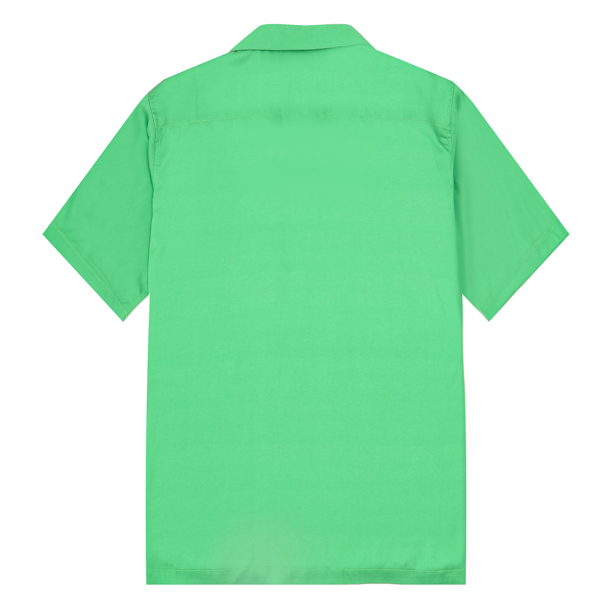 Green Mouse Print Camp Collar Short Sleeve Shirt For Men