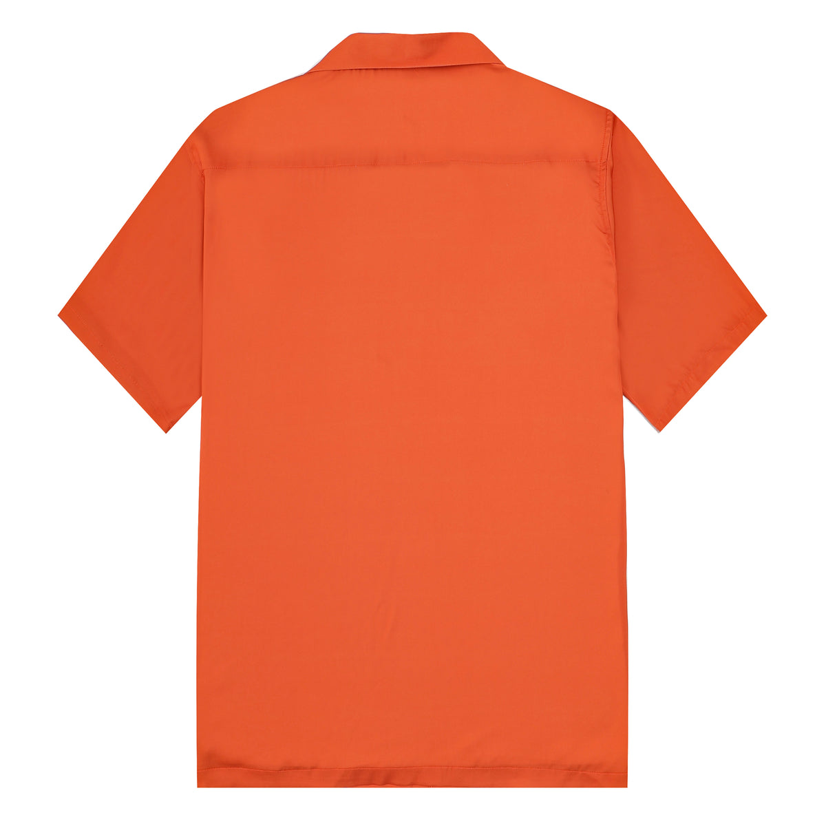 Sardine Pattern Orange  Camp Collar Short Sleeve Shirt