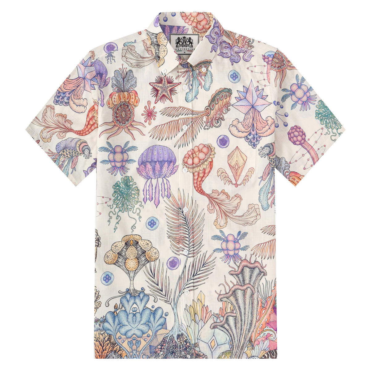 Underwater Pattern Button Short Sleeve Shirt