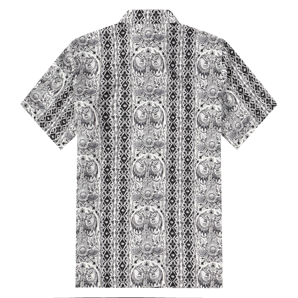 Vintage Stripe Pattern Button Short Sleeve Shirt