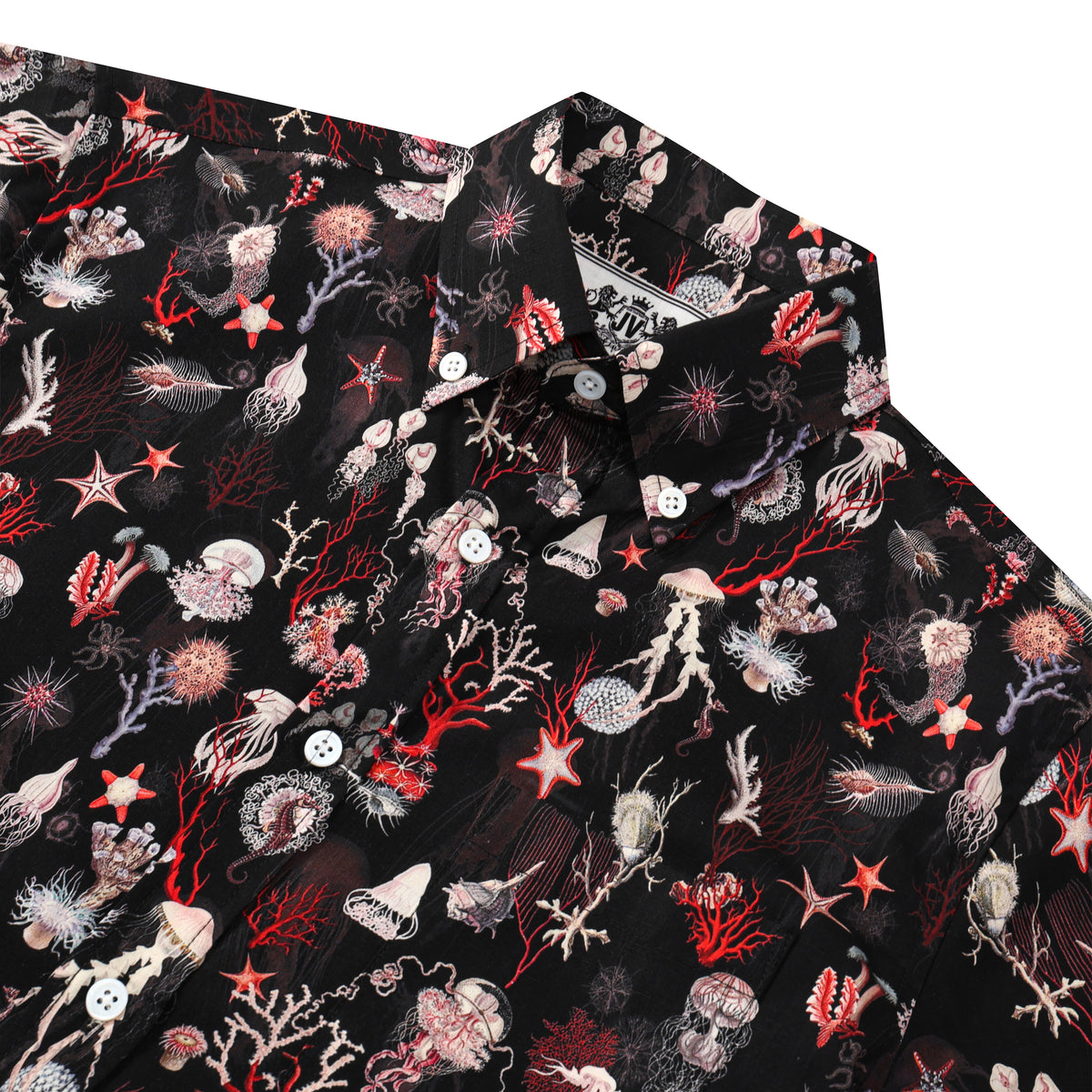 Aloha Underwater Creature Pattern Button Short Sleeve Shirt
