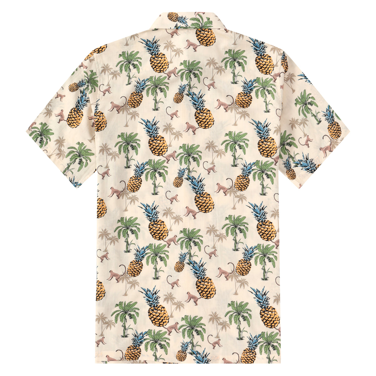 Monkey Pineapple Pattern Short Sleeve Shirt