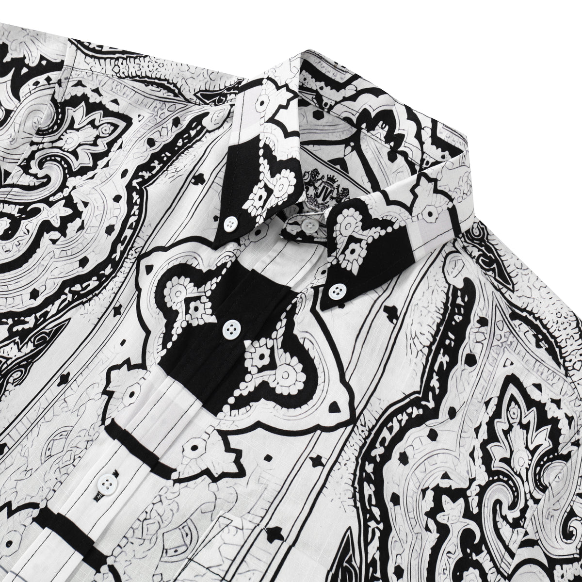 Beach Flower Pattern Button Short Sleeve Shirt