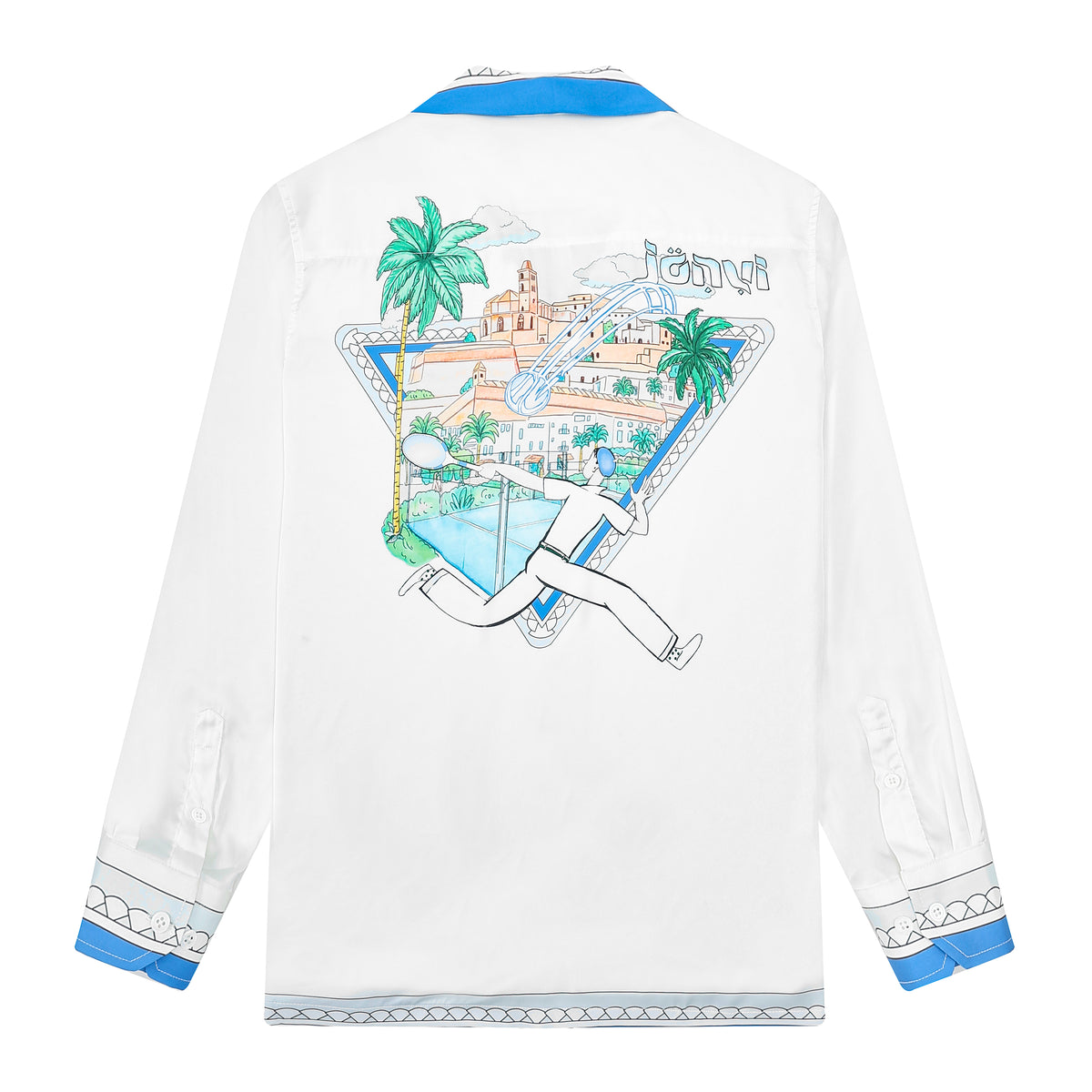 Palace Pattern Camp Collar Long Sleeve Shirt
