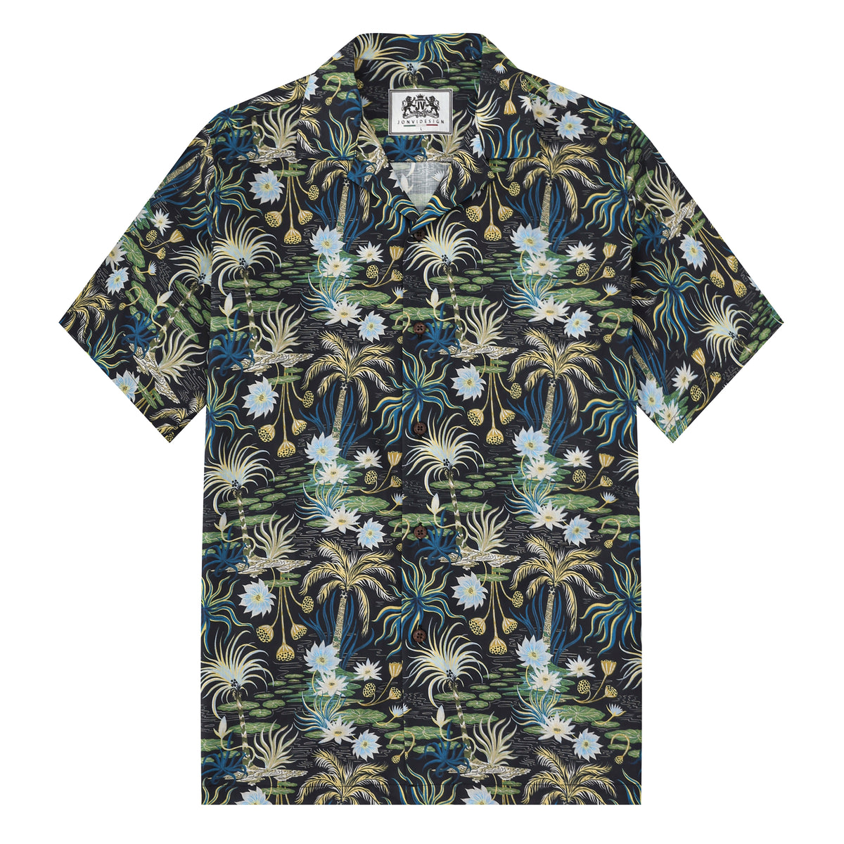 Aloha Style Floral Pattern Camp Collar Short Sleeve Shirt