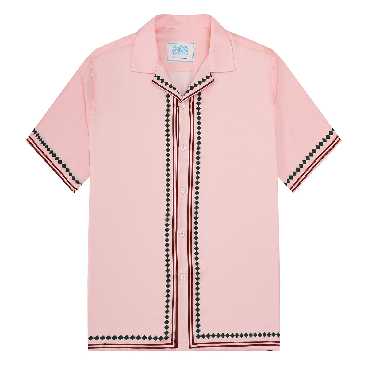 Pink Flower Design Short Sleeve Sports Shirt