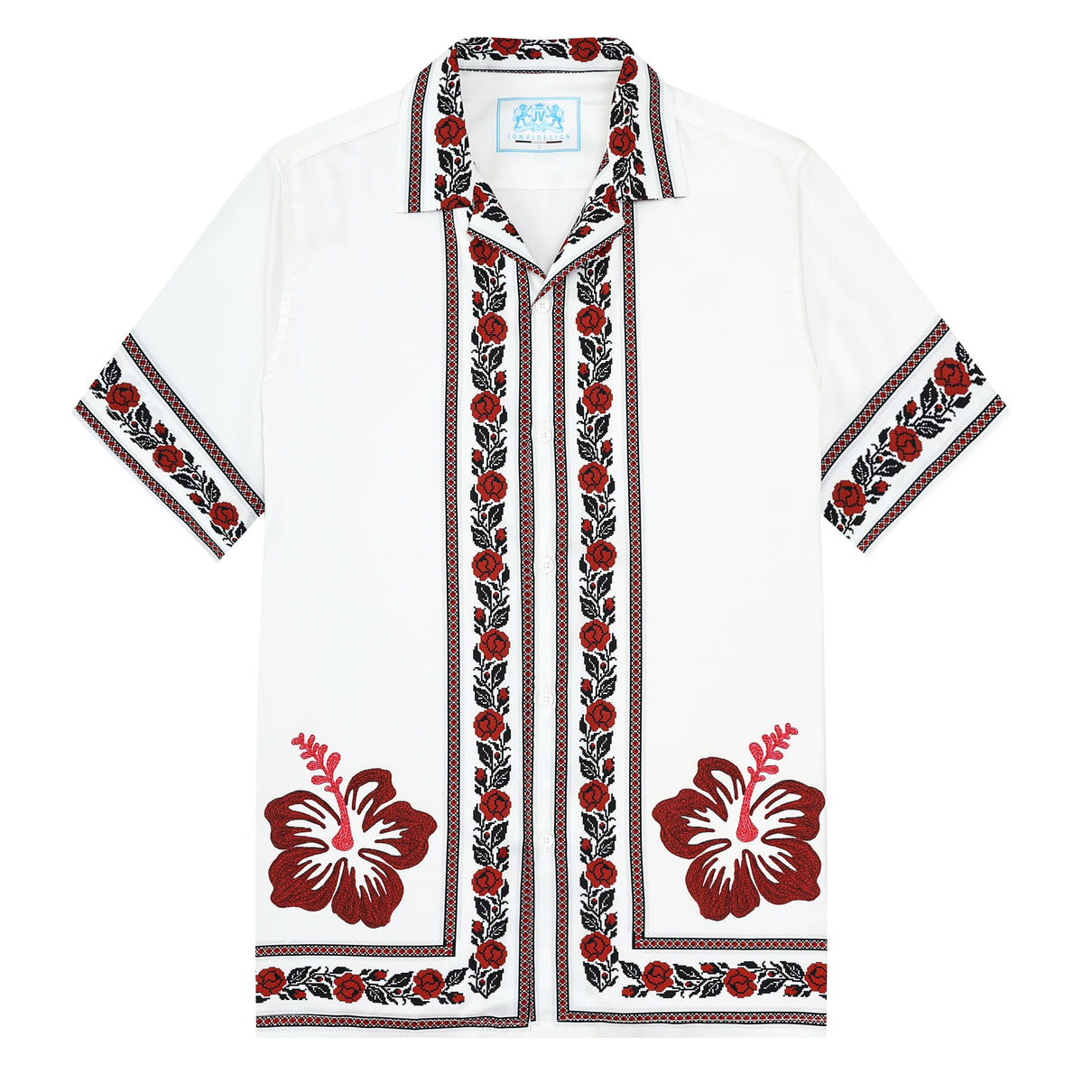 Floral Pattern Camp Collar Shirt