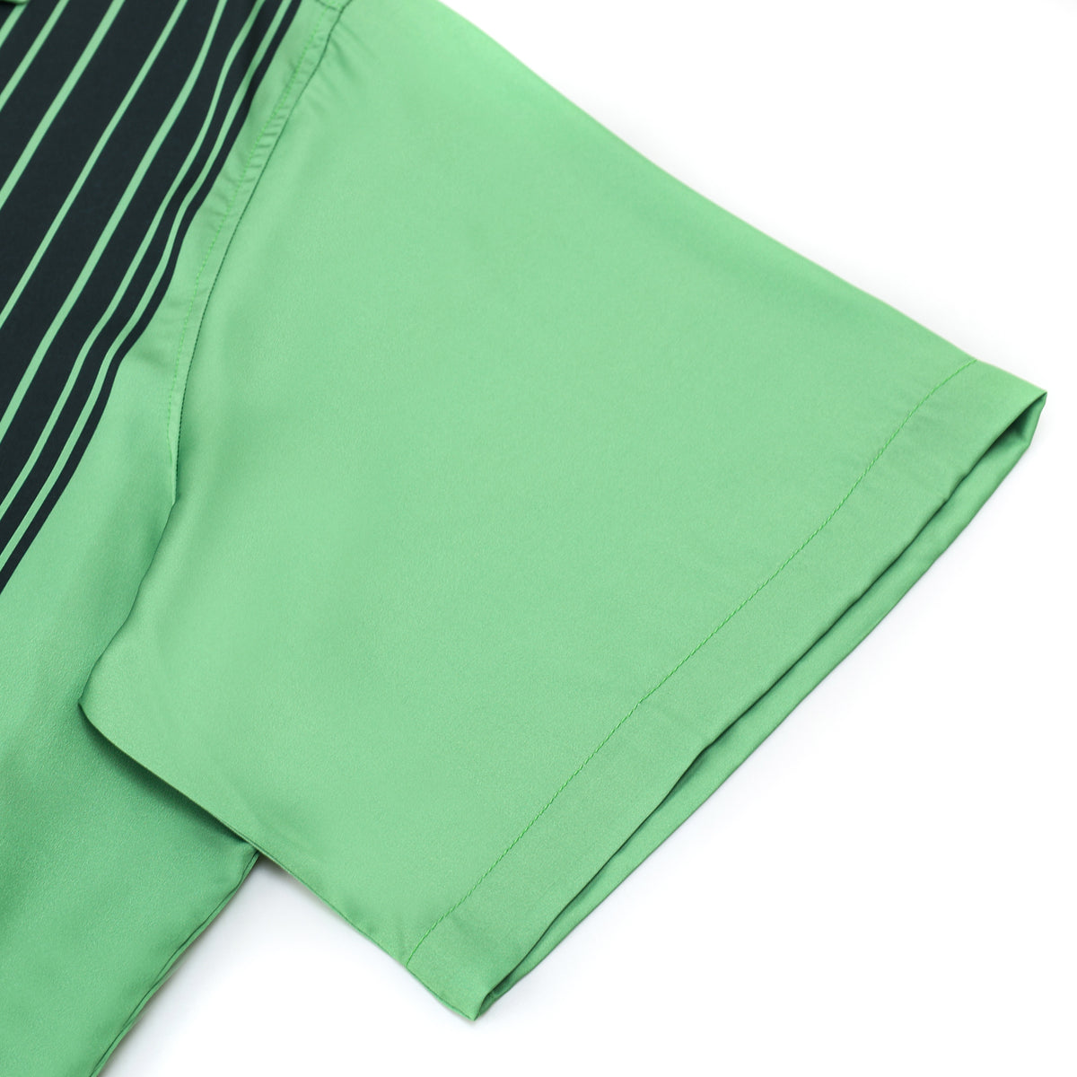 Black And Green Color Block Mouse Print Camp Collar Short Sleeve Shirt For Men