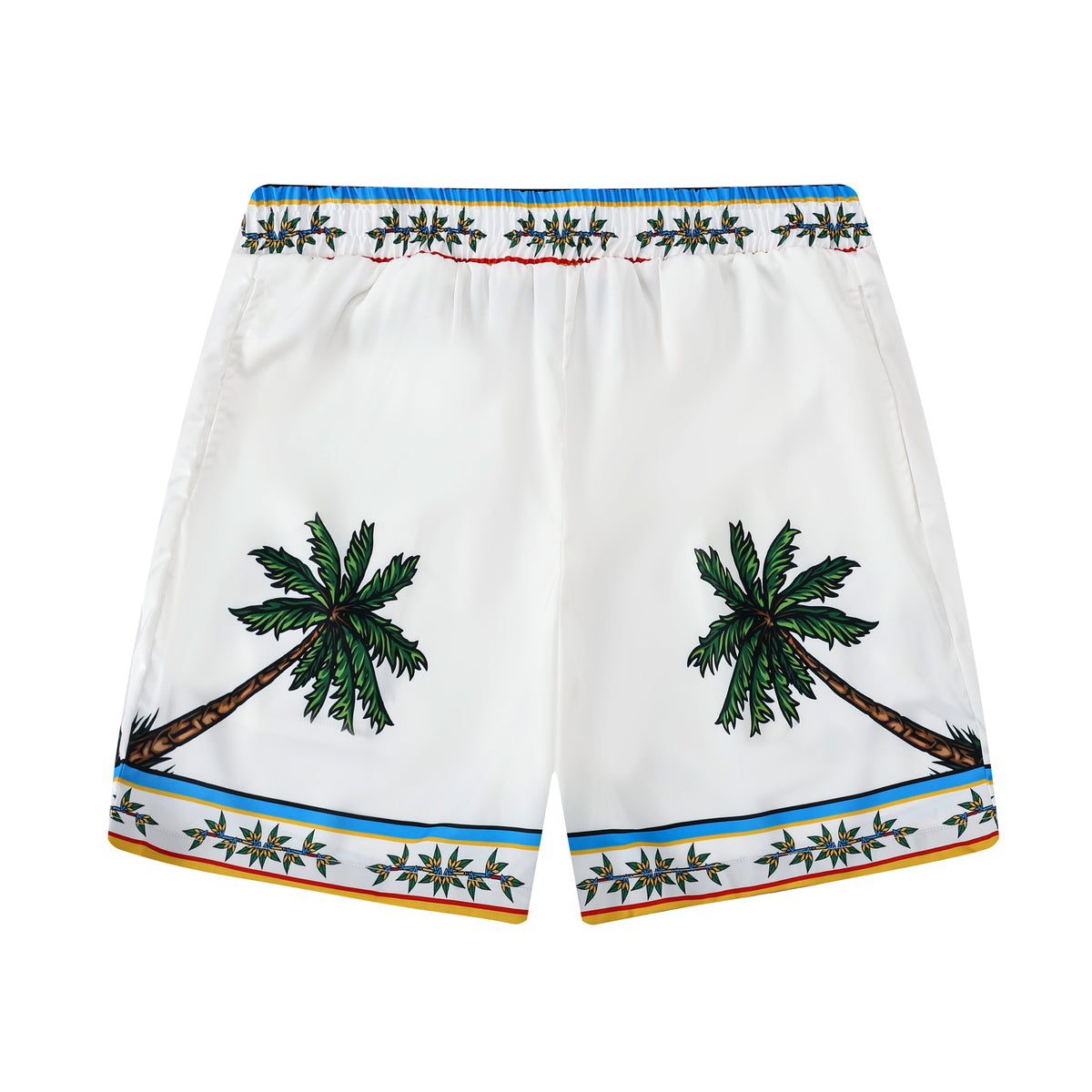 Tropical Vibe Tiki Pattern Waistband Shorts