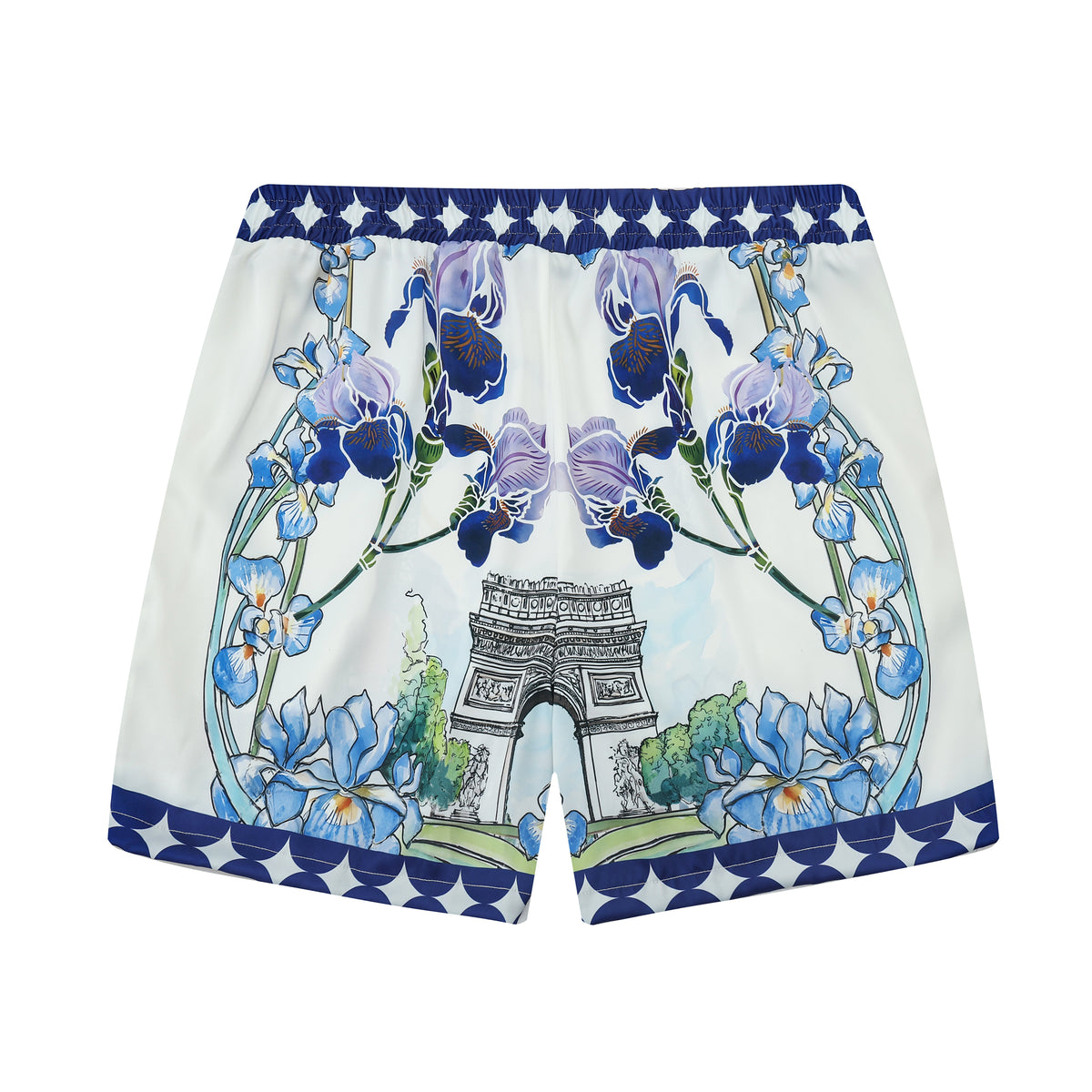 Paris Olympics Print Elastic Waistband Summer Casual Shorts
