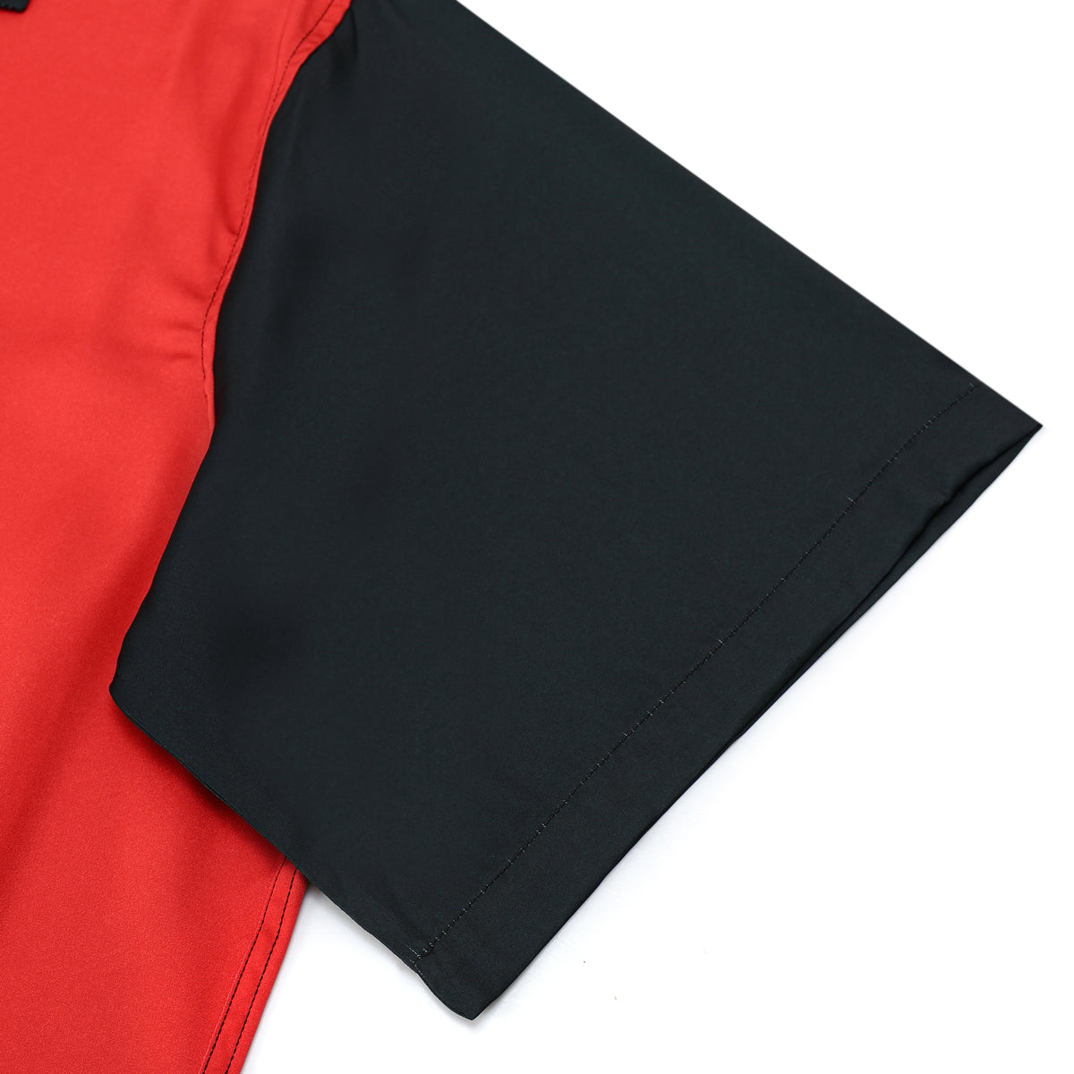 Black And Red Mouse Print Camp Collar Short Sleeve Shirt For Men