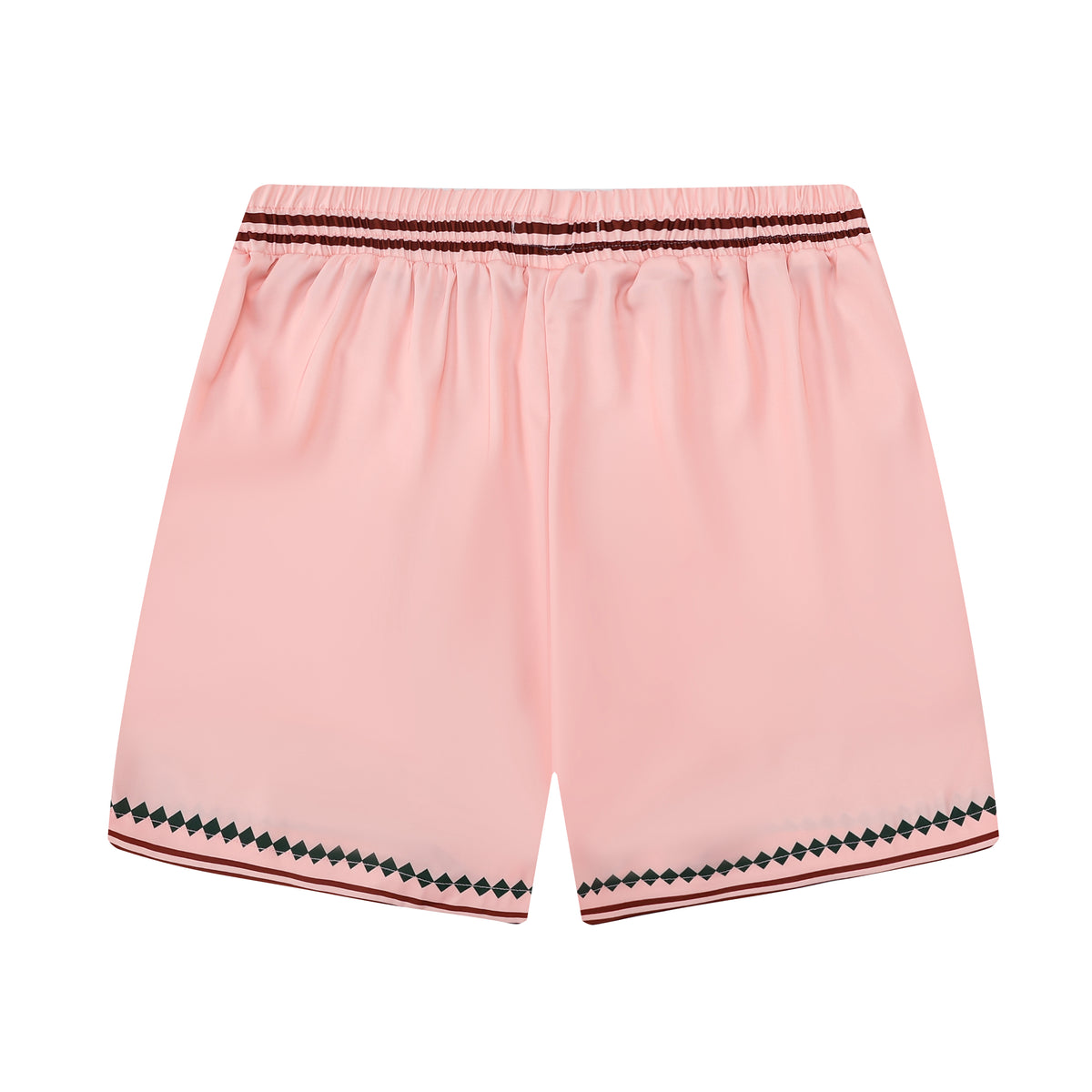 Pink Stripe Elastic Waistband Tennis Shorts for Men