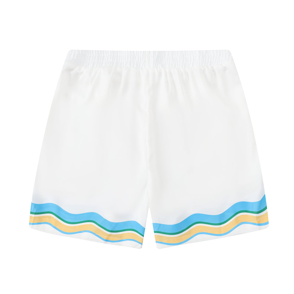 Seahorse Beach Wave Pattern Waistband Shorts