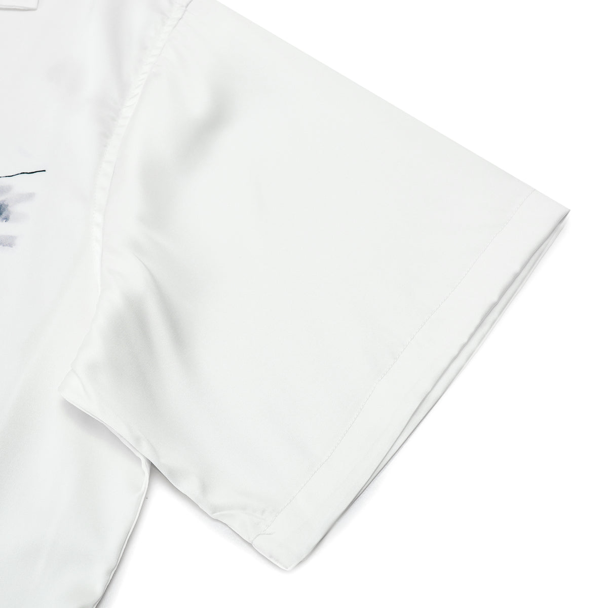 Cat Print Camp Collar Short Sleeve Shirt Simple White Style