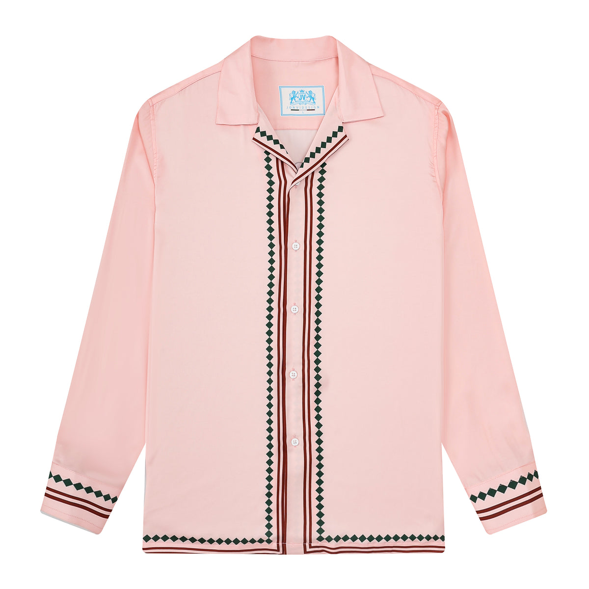 Pink Camp Collar Long Sleeve Shirt