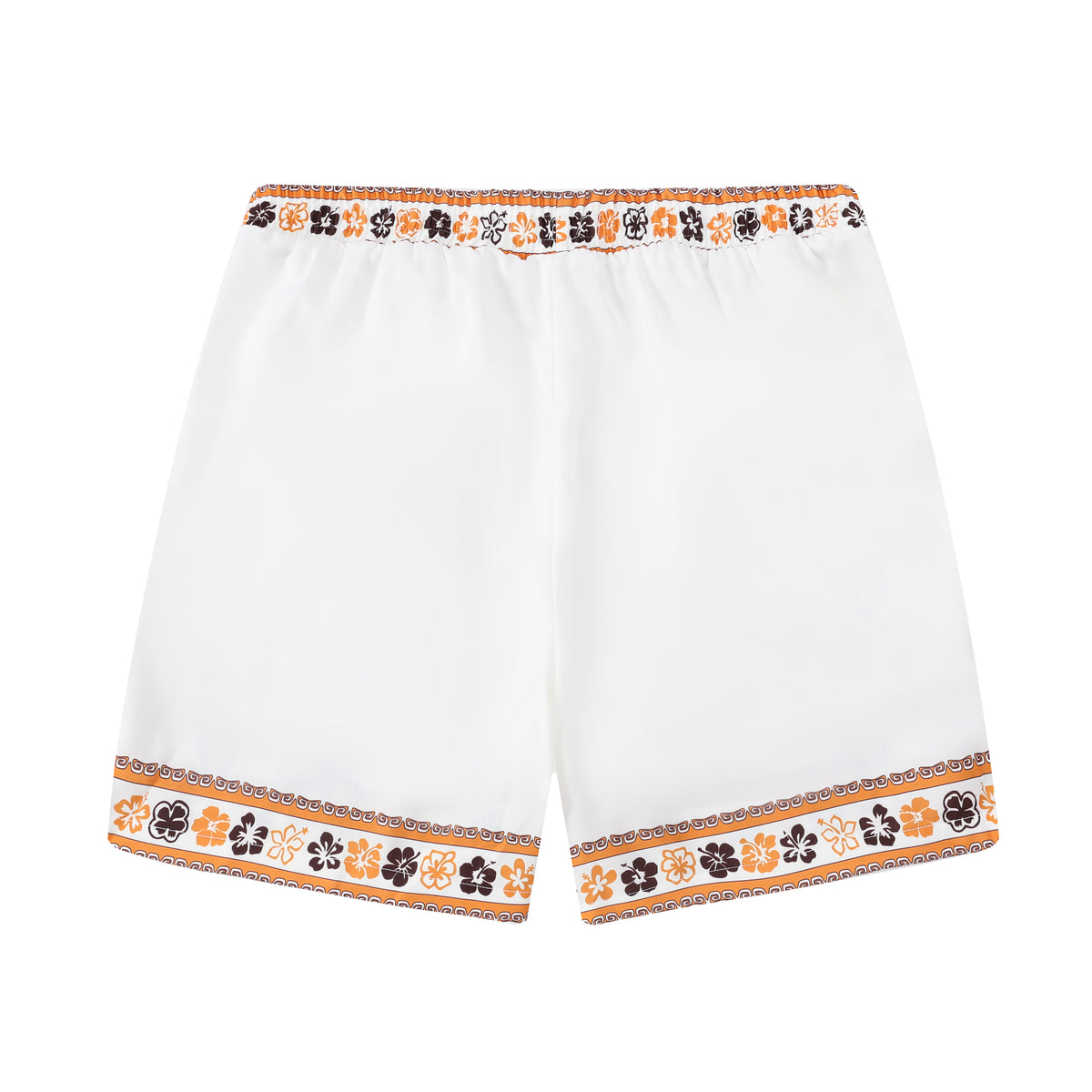 Hawaiian Tiki Themed Waistband Shorts in Brown