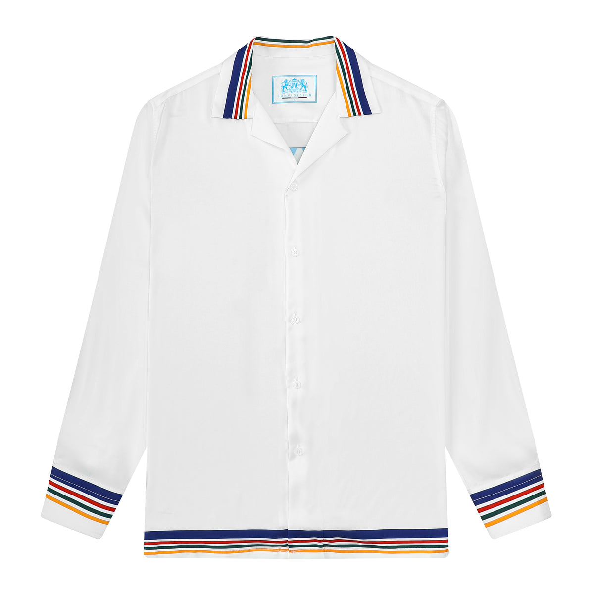 Western Architecture Print Camp Collar Long Sleeve Shirt