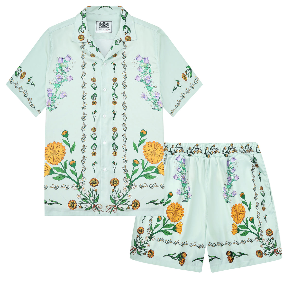 Summer Daisy Floral Pattern Camp Collar Casual Shirt for Men