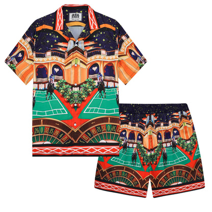 Starry Night Casino Printed Waistband Shorts