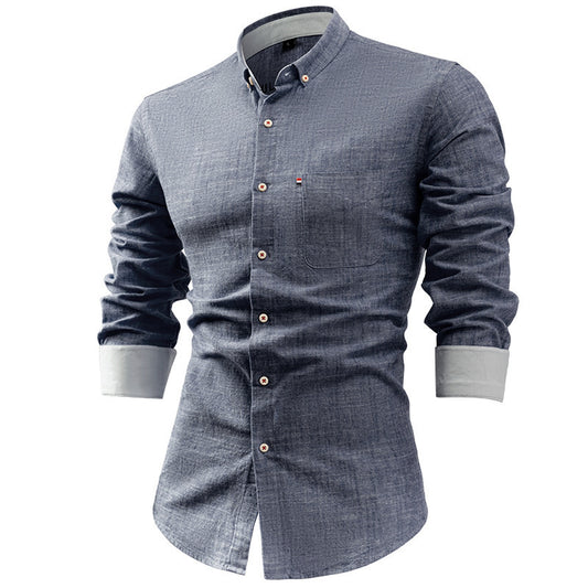 Men’s black long-sleeve shirt with a fitted waist