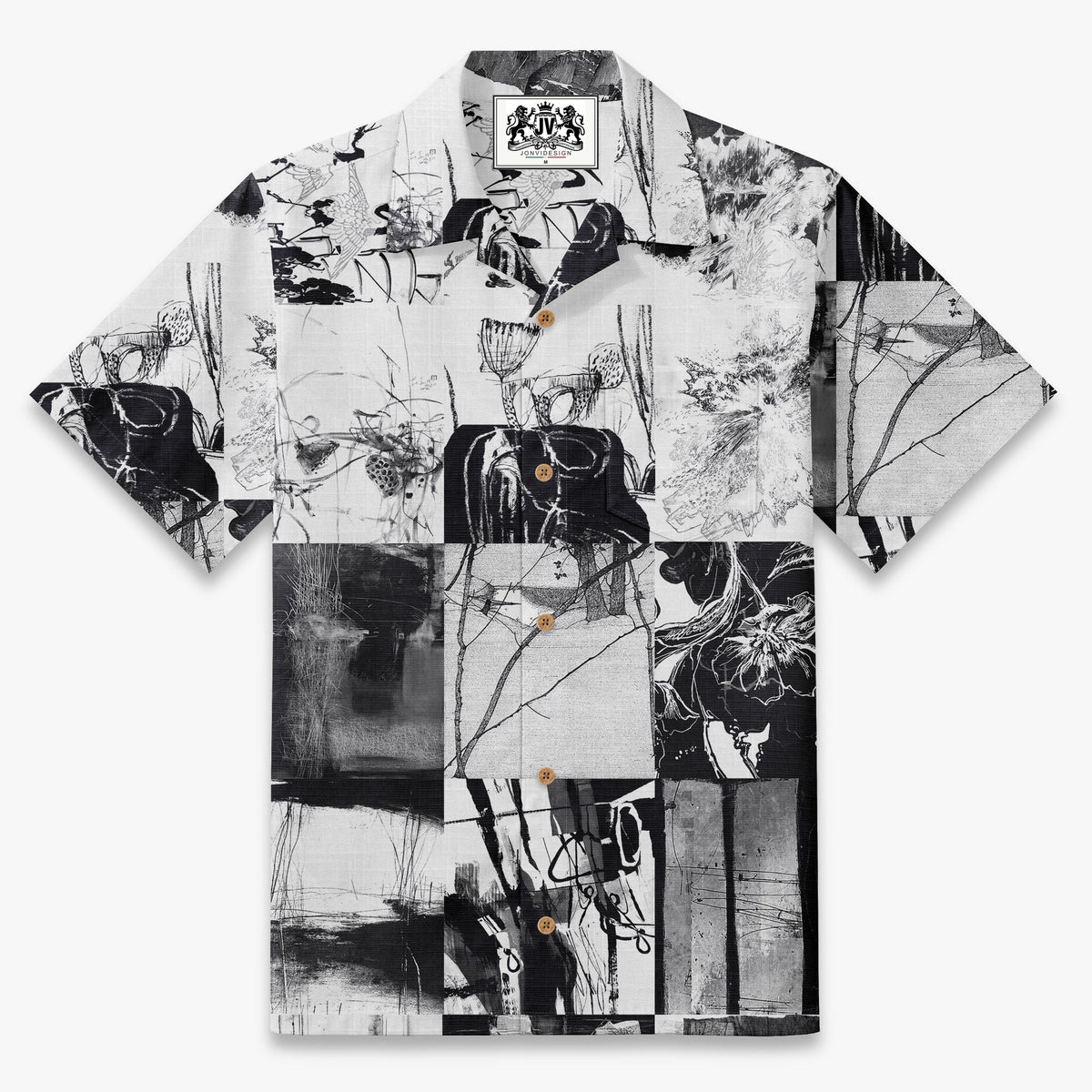 Abstract Ink Canvas Camp Shirt