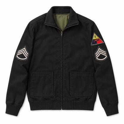 Men's Black Casual Plus Size Jacket