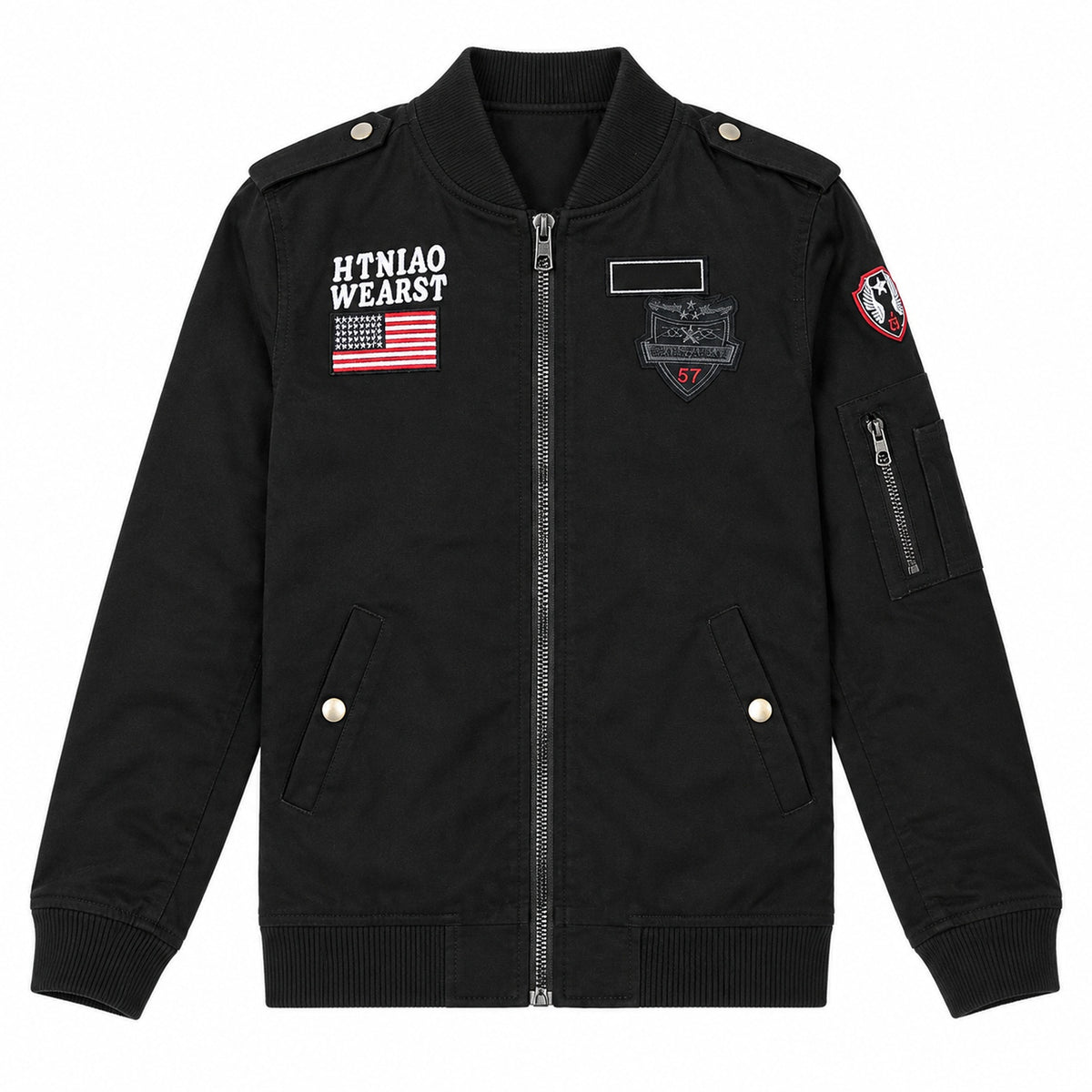 Men’s Black "Air One" Military-Style Jacket