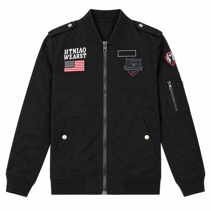 Men’s Black "Air One" Military-Style Jacket
