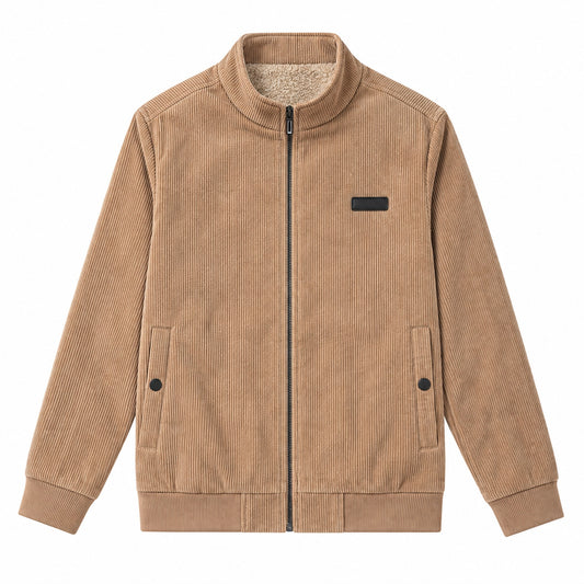 Men's Khaki Stand Collar Loose Casual Jacket