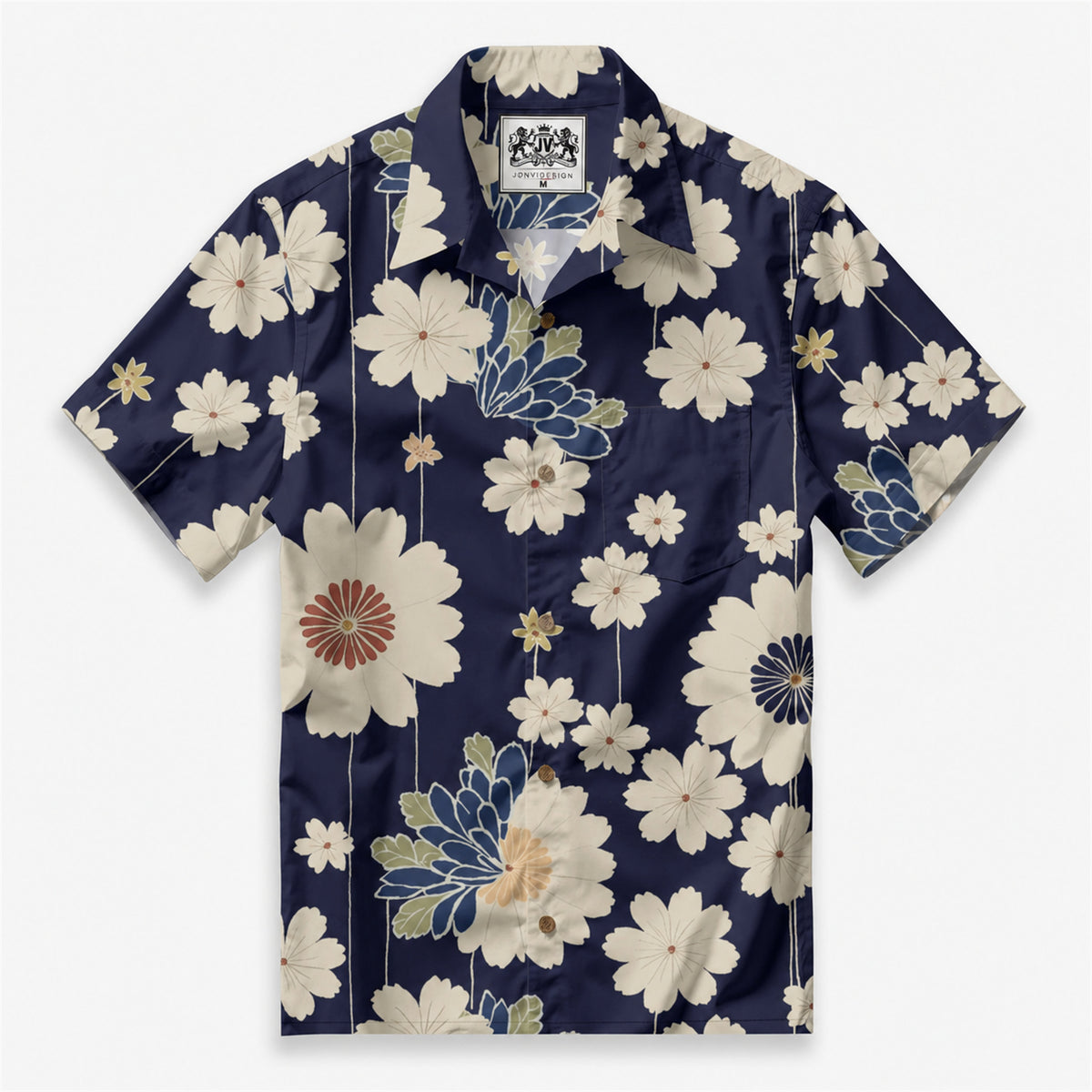 Midnight Petal Waltz Camp Shirt