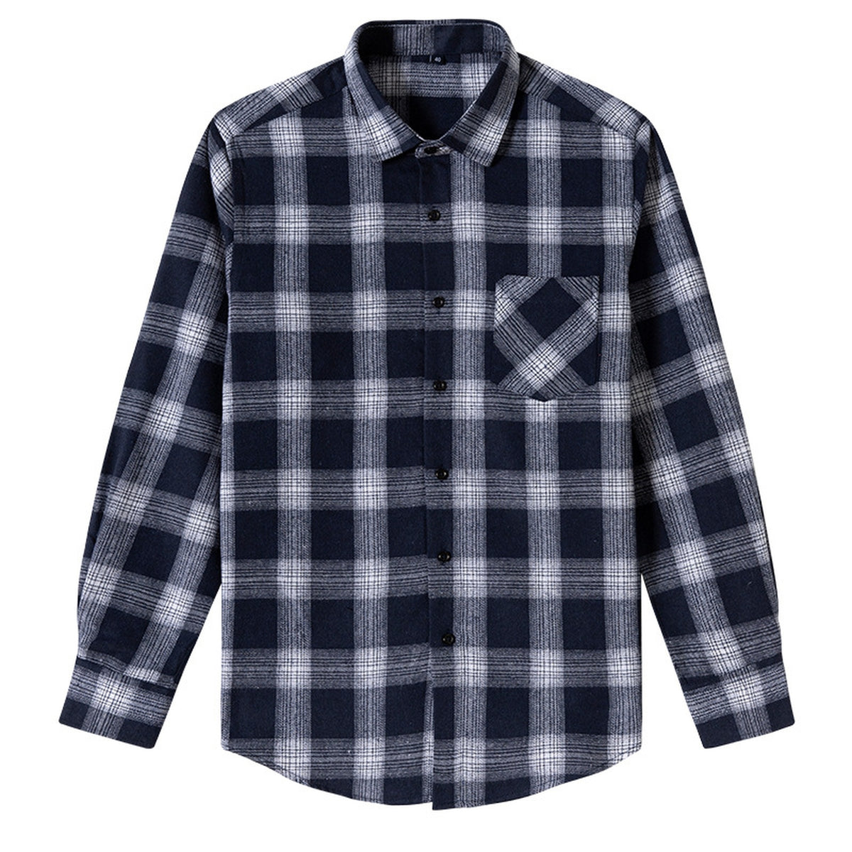Men's Shirt - Plaid Long-Sleeved Shirt - Classic Ruffled Check Patterned Casual Cotton Men's Clothing Casual Export Shirt