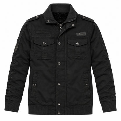 Men’s black fleece-lined  hooded jacket