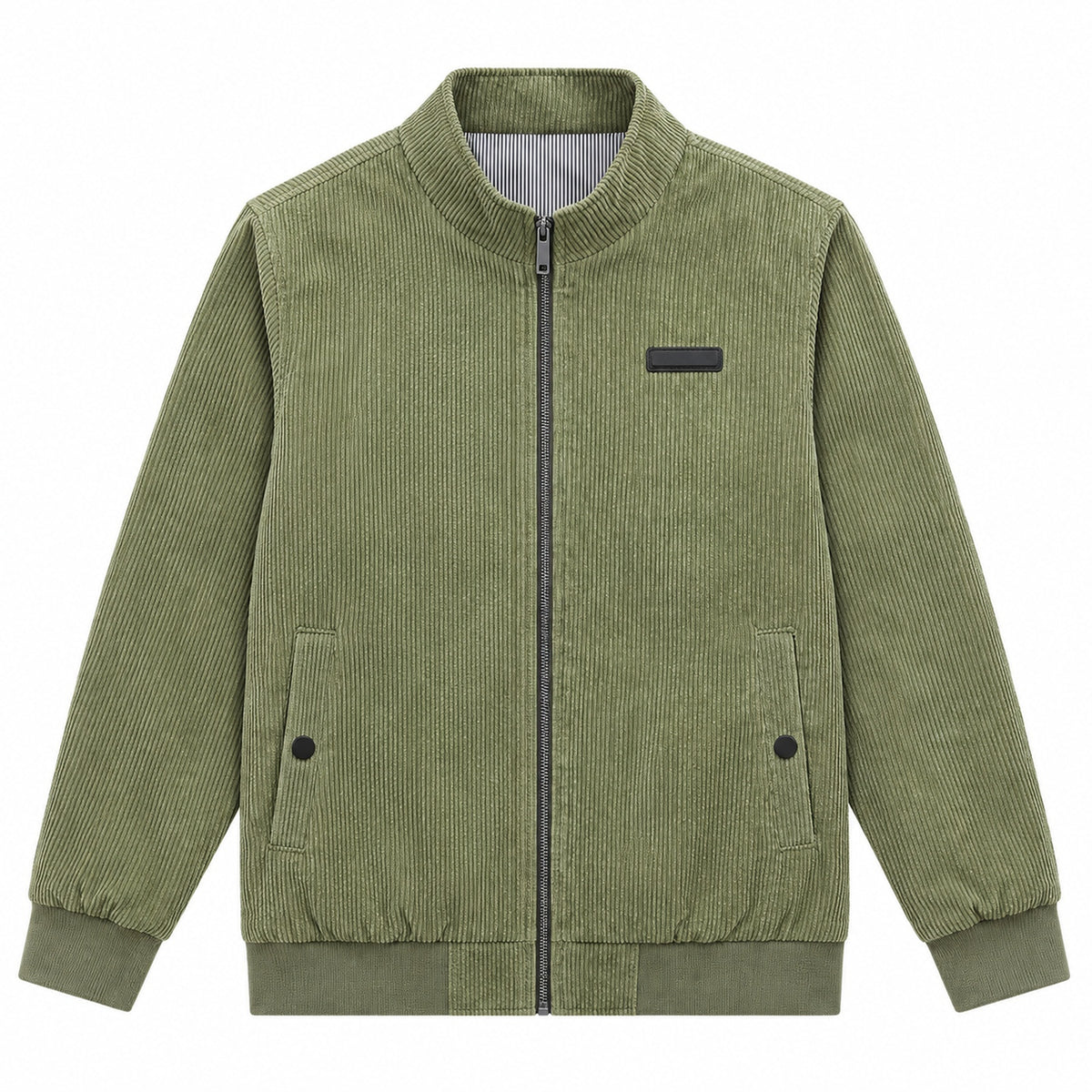 Men's Light Green Stand Collar Loose Casual Jacket