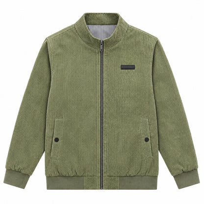 Men's Light Green Stand Collar Loose Casual Jacket