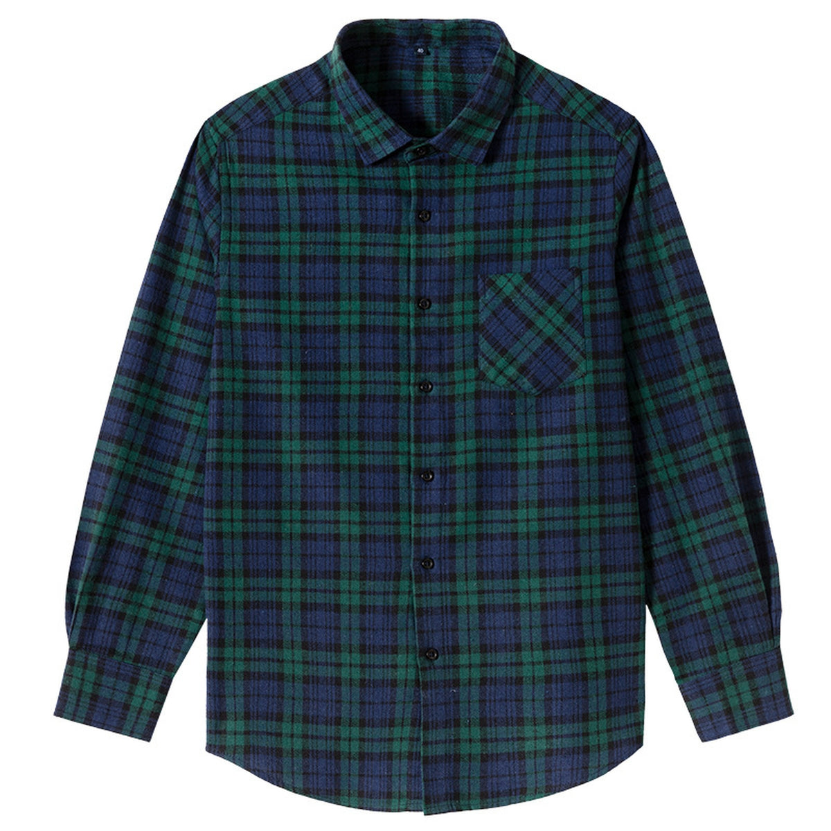Men's Shirt - Plaid Long-Sleeved Shirt - Classic Ruffled Check Patterned Casual Cotton Men's Clothing Casual Export Shirt