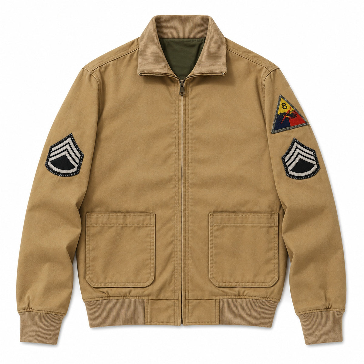 Men's Khaki Casual Plus Size Jacket