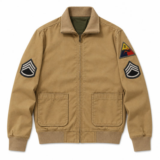 Men's Khaki Casual Plus Size Jacket